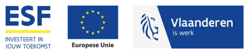 Logo's voor Integratiefase OV3 ESF - EU en Vlaanderen